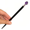 The large size of our Violet Hair Stick made from natural amethyst stone.