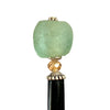 A close up of the Daliah Hair Stick made from aqua African Recycled Glass beads.