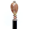 A close up of the Gemma Tidal Hair Stick made from Bamboo Agate Stone beads