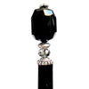 A close up of our Laura Hair Stick made with Onyx nuggets and Austrian crystal accent.