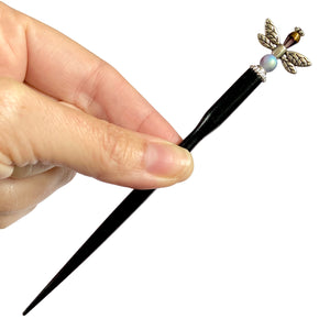 The standard size of our dragonfly Aria hair stick