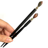 A standard and large size of the Bree Tidal Hair Stick made from a teardrop Jasper bead.
