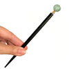 The large size of the Daliah Hair Stick made from aqua African Recycled Glass beads.