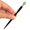 A full picture of the Daliah Hair Stick made from aqua African Recycled Glass beads.