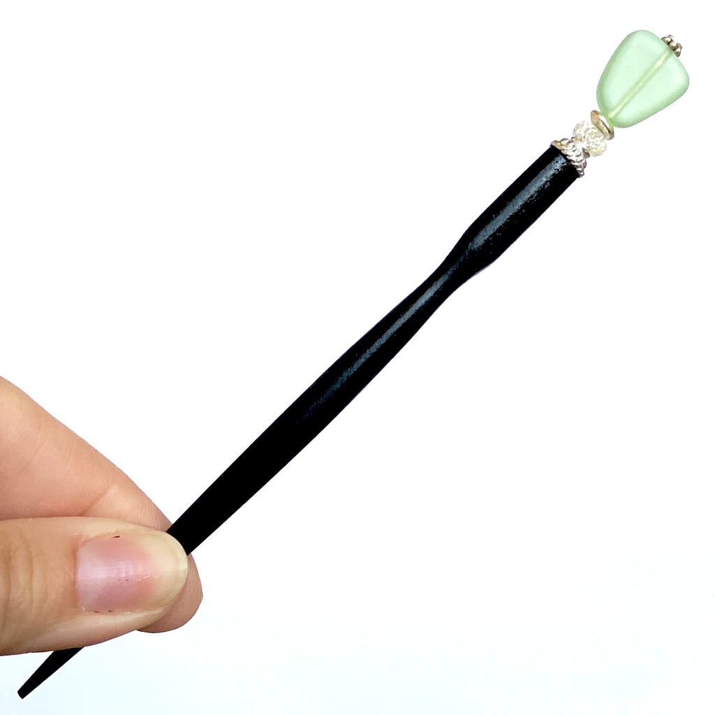 A standard size handmade Erin hair stick made from cultured seaglass