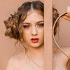 A milennial woman wearing spacebuns in her hair using of our Farah Hair Sticks.