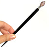 The large size of the Juno Tidal Hair Stick made from purple Czech glass beads.
