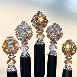 A set of 5 of our Kathleen and Lindsey Hair Sticks made from Czech glass beads