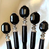 Five of our Laura Hair Stick made with Onyx nuggets and Austrian crystal accent.