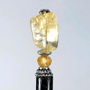 One of the Layla Hair Stick made from Yellow Citrine nugget beads.