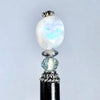 One of the Luna Tidal Hair Sticks made from Rainbow Moonstone nugget beads.