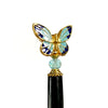 The side view of the Mariposa Hair Sticks made from cloisonne butterfly beads