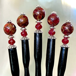 A set of five of our Wynn hair sticks.